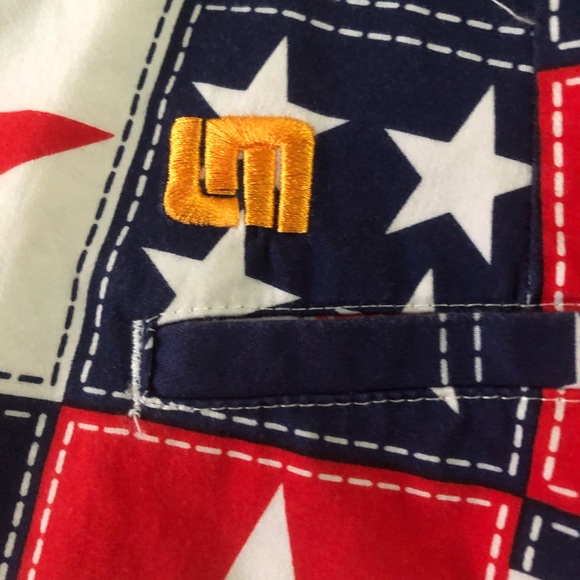 Loudmouth Golf Men's Red White and Blue Stars and Stripes Shorts Size 32 - Picture 3 of 6